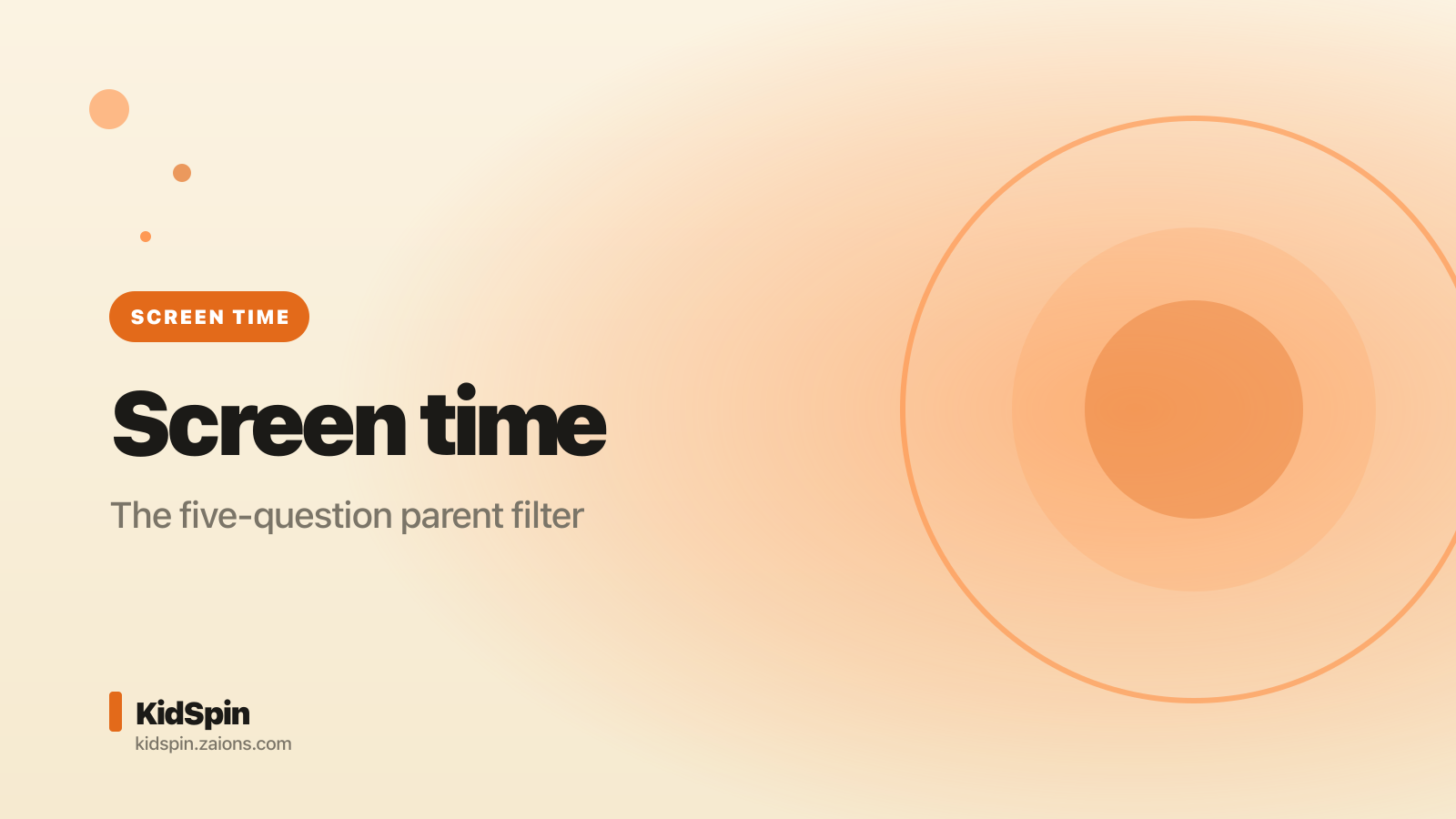 Screen time that actually teaches — KidSpin parent's filter